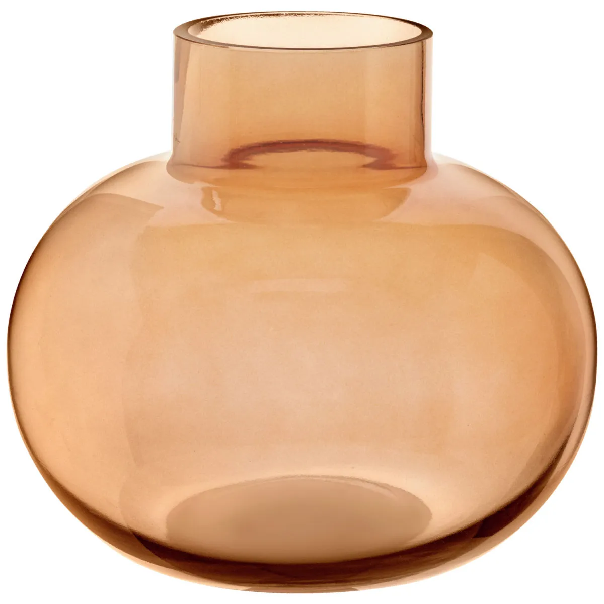 Vaso in vetro Agnija ; 20x18 cm (ØxH); marrone; rotonda