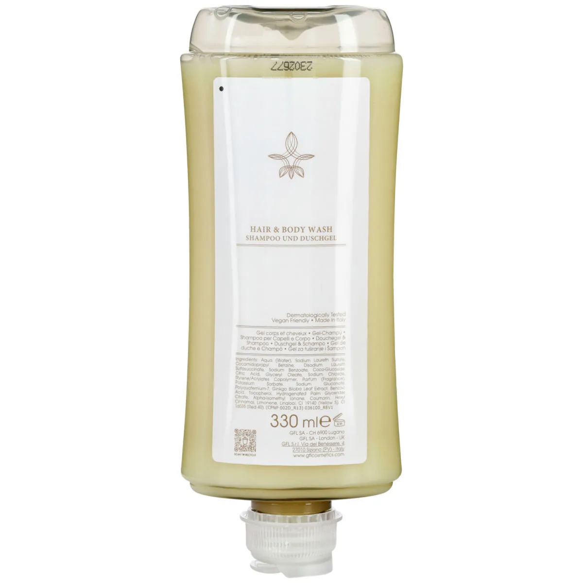 Shampoo & bagnoschiuma Klassik Erogatore plastica riciclata ; 330 ml; bianco; 24 pz. / confezione