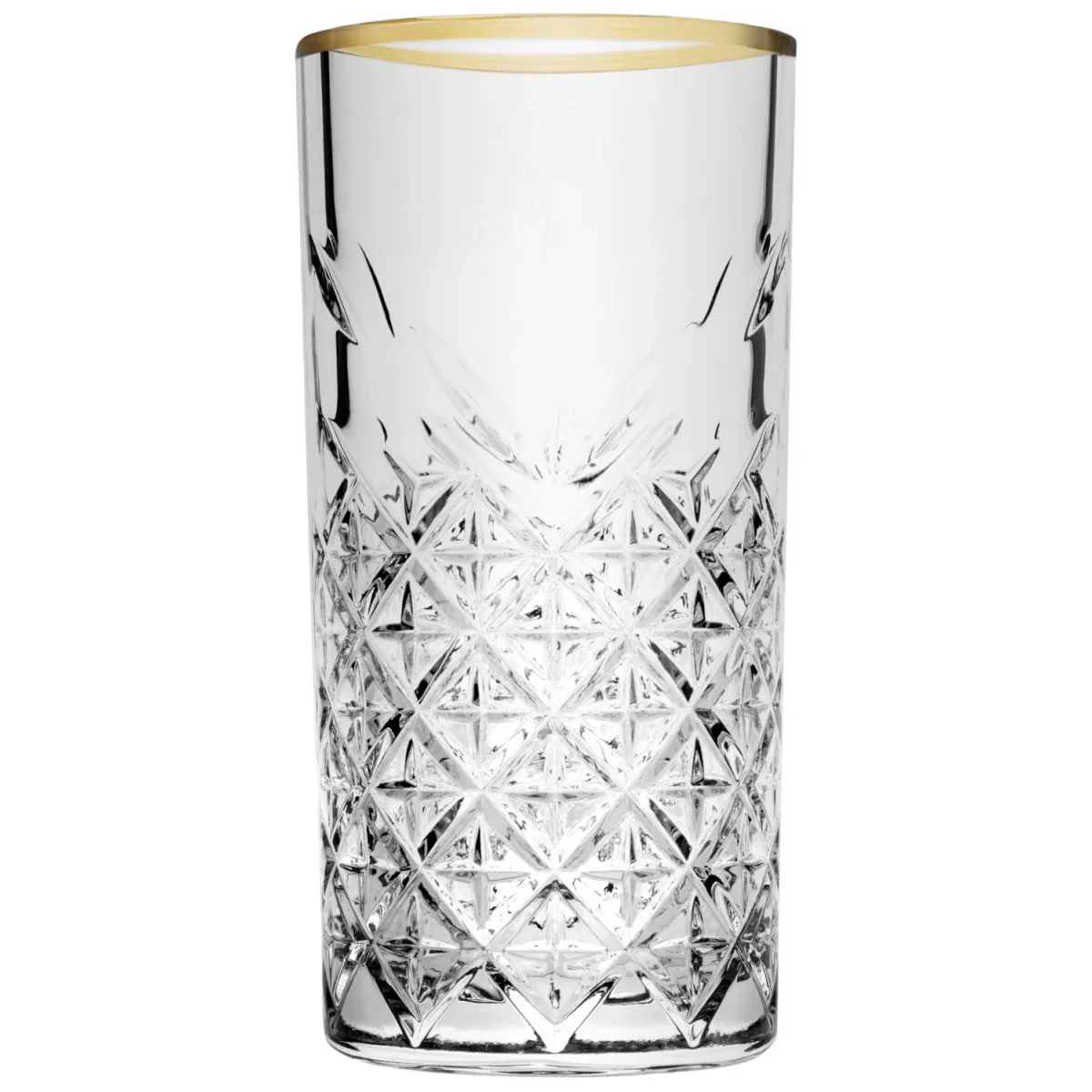 Tumbler alto Gold Timeless ; 295ml, 6.7x14.3 cm (ØxH); trasparente/oro; 4 pz. / confezione