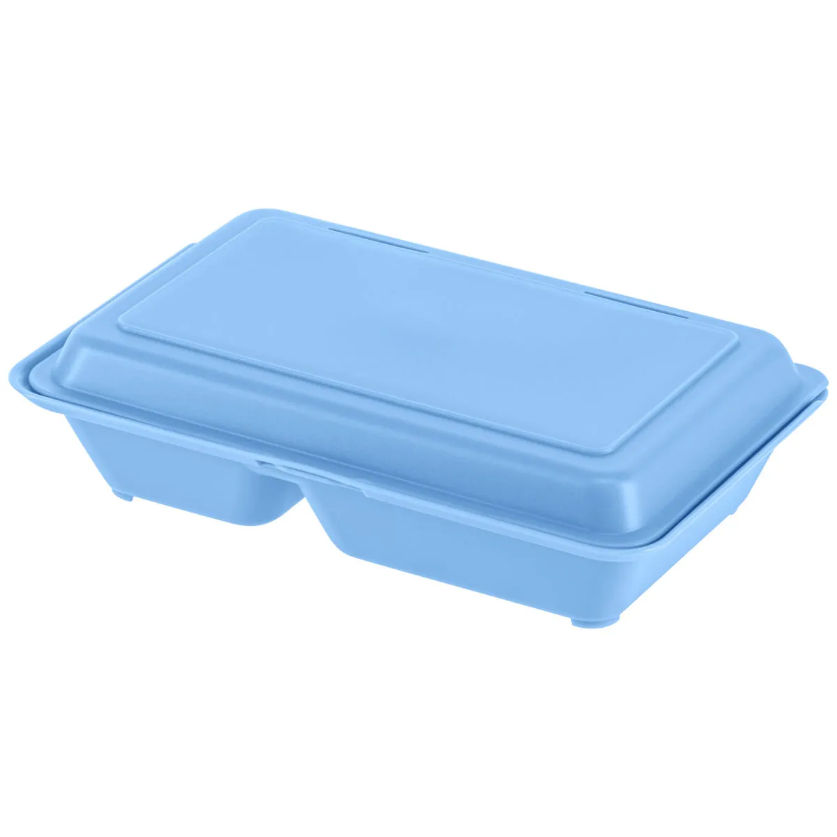 Lunch Box Yari media con 2 scomparti ; 800ml, 15.7x24.6x6.1 cm (LxLxH); blu; rettangolare; 25 pz. / confezione