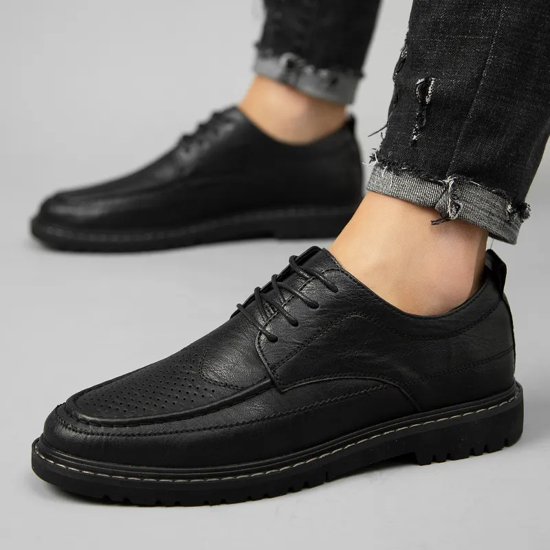 Scarpe casual in pelle da uomo estate all-match business abbigliamento formale scarpe da uomo in pelle morbida suola scarpe da lavoro traspiranti da