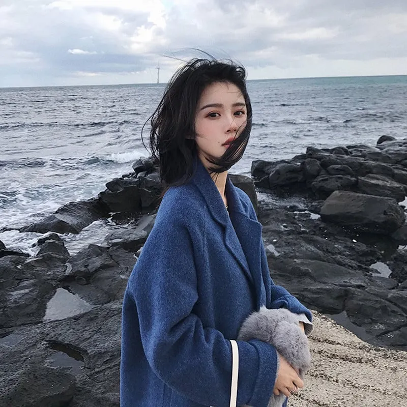 2021 autunno e inverno abbigliamento cappotto di lana giapponese studente di media lunghezza popolare piccolo cappotto di lana Mori inverno