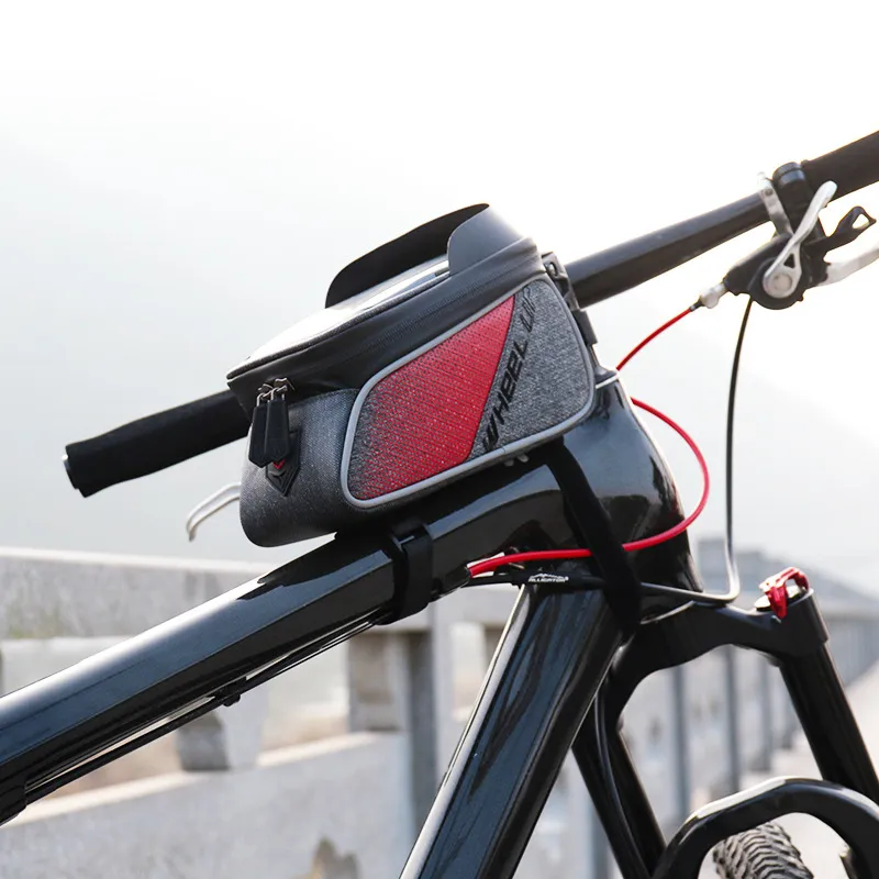 wheelup borsa anteriore per bicicletta noleggiata borsa per trave anteriore per mountain bike borsa per tubo superiore borsa anti-spruzzi d'acqua att