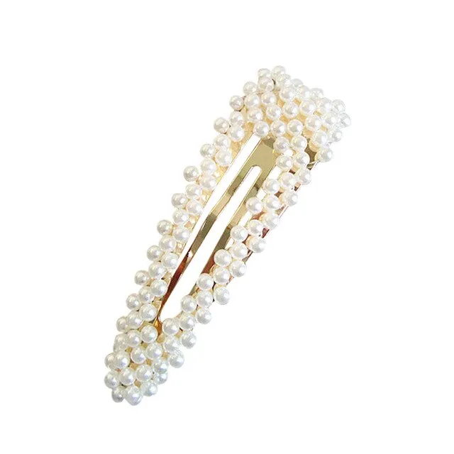 2019 New Fashion Women Pearl Hair Clip Snap Hair Clips Hair Barrette Stick Hairpin Styling Accessories per le donne Girls