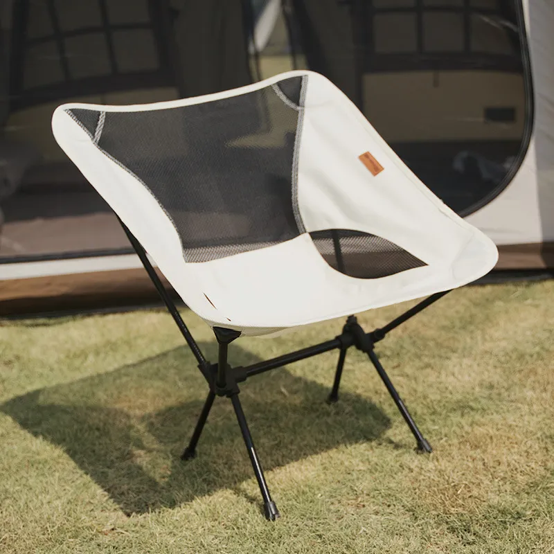 Sedia da campeggio per esterni sedia da spiaggia in lega di alluminio sedia da spiaggia portatile pieghevole con schienale bianco