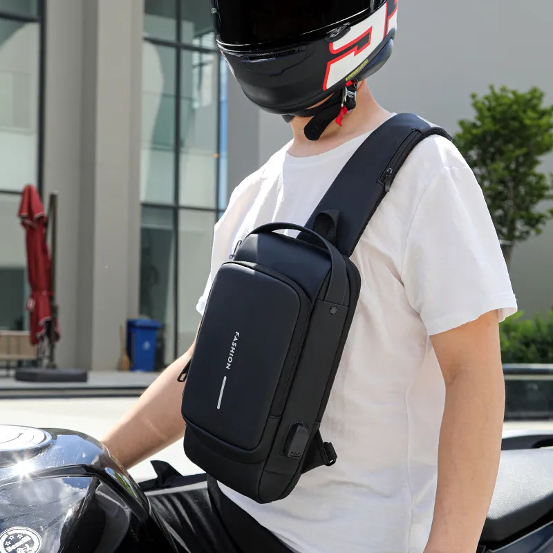 Borsa da petto da uomo multifunzionale password antifurto zaino borsa a tracolla sport borsa a tracolla impermeabile borsa da moto per auto sportiva