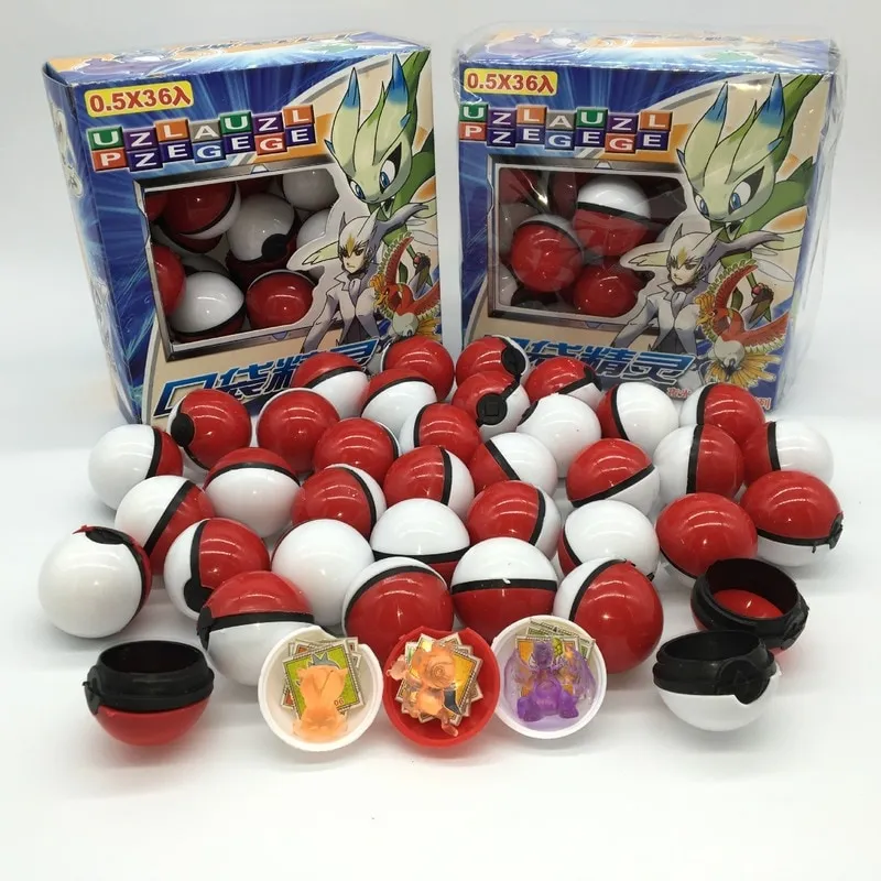 36 pezzi Pokeball + 36 pezzi figure giotoli originali Pokemon palla con collezione di figure bambole moo giotoli per ni regali di complnno
