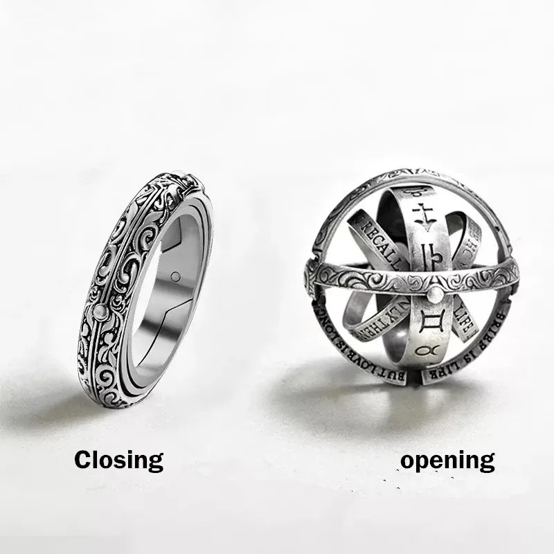 Antichi anelli astronomici per donne e uomini ruotano in modo creativo gioielli con anelli cosmici complessi