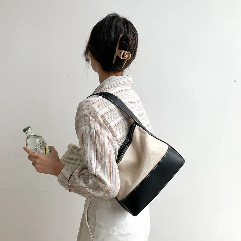 2022 Arc de Triomphe borsa sottobraccio design di nicchia borsa a tracolla femminile di fascia alta cucitura borsa moda borsa di tela giapponese