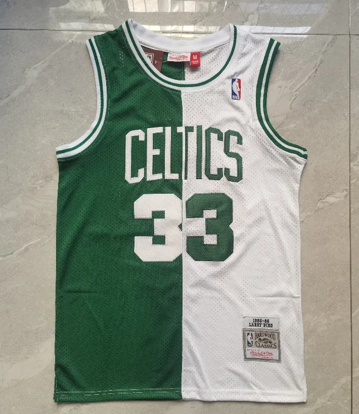 Mitchell ness NBA Chicago Bulls stagione 1985-86 Byrd 33 maglia da basket vintage cucita verde e bianca