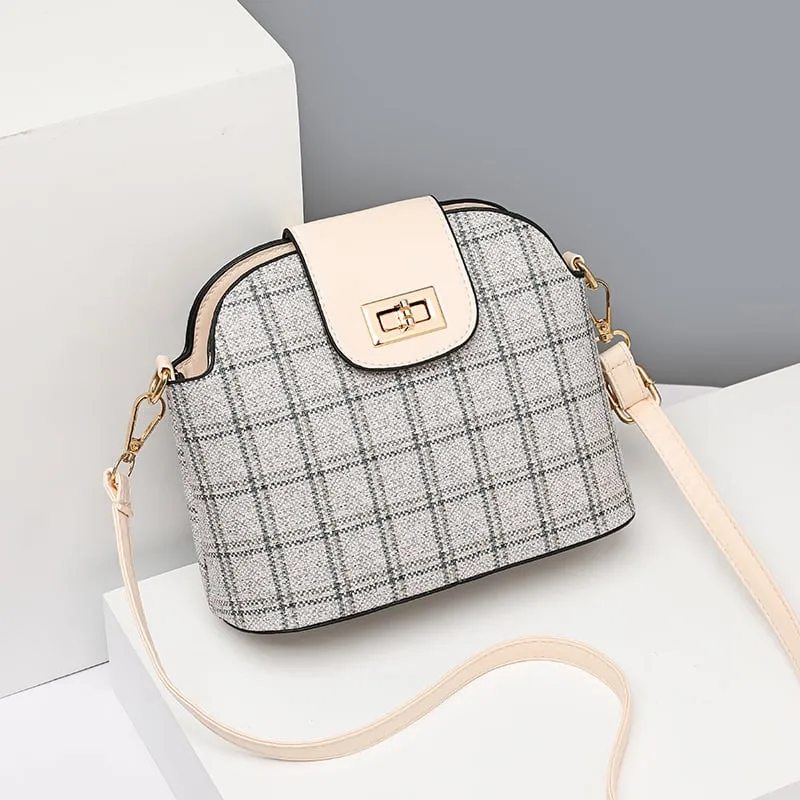 New Style tote bag Nuova borsa diagonale monospalla modello plaid fashion all-match Borsa casual coreana a conchiglia piccola borsa da donna High-end