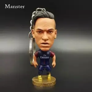 Portachiavi bambola tifoso di calcio Messi Salah Mbappe Neymar ciondolo bambola bambola portachiavi