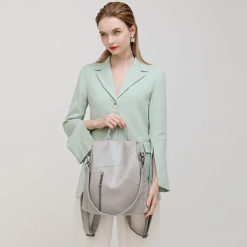Zaino da donna 2021 nuova versione coreana zainetto borsa da viaggio zaino antifurto in morbida pelle moda casual di grande capacità