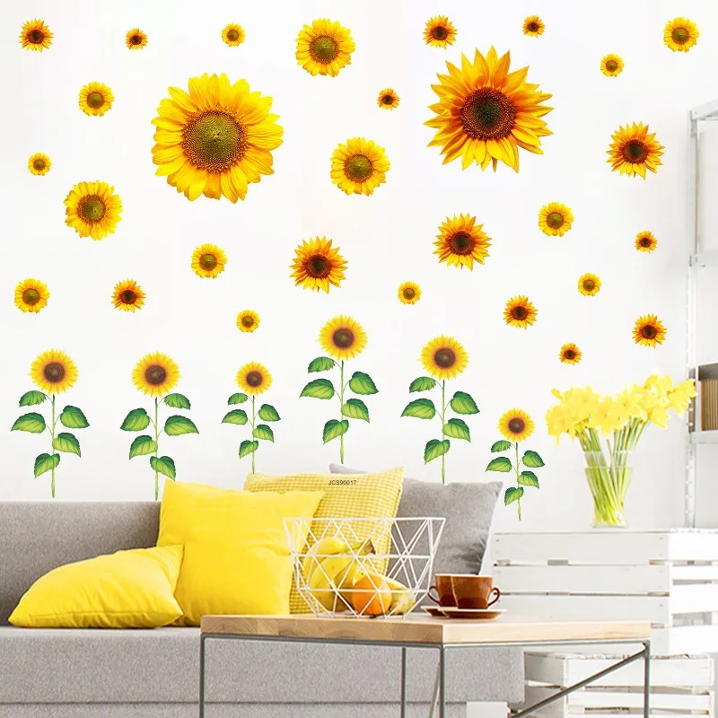 Amazon nuovo adesivo da parete girasole autoadesivo decorazione della parete del soggiorno adesivo girasole ins adesivo da parete fiore