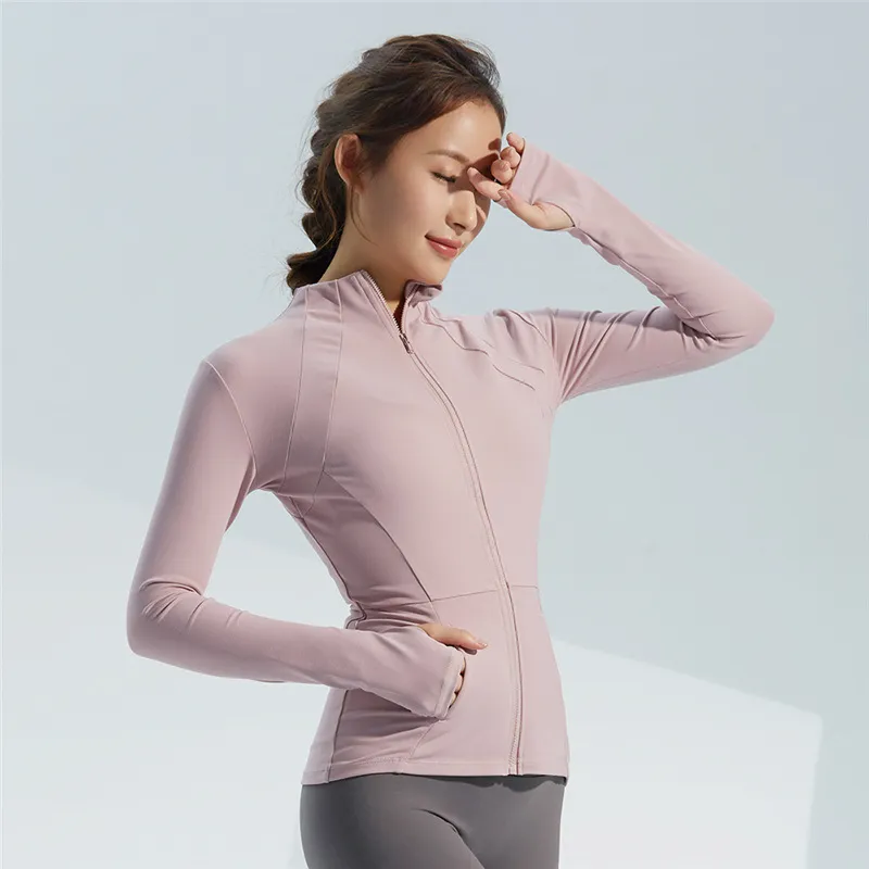2022 autunno e inverno nuova giacca da yoga giacca sportiva da donna con cerniera colletto rialzato era sottile e ad asciugatura rapida vestiti fitne