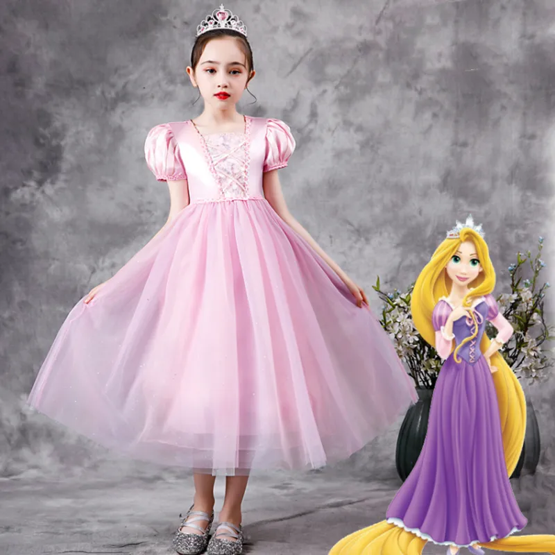 Ragazze Disney Biancaneve gonna 2021 nuovi bambini soffice gonna di garza di seta viola rosa Aisha vestito estivo