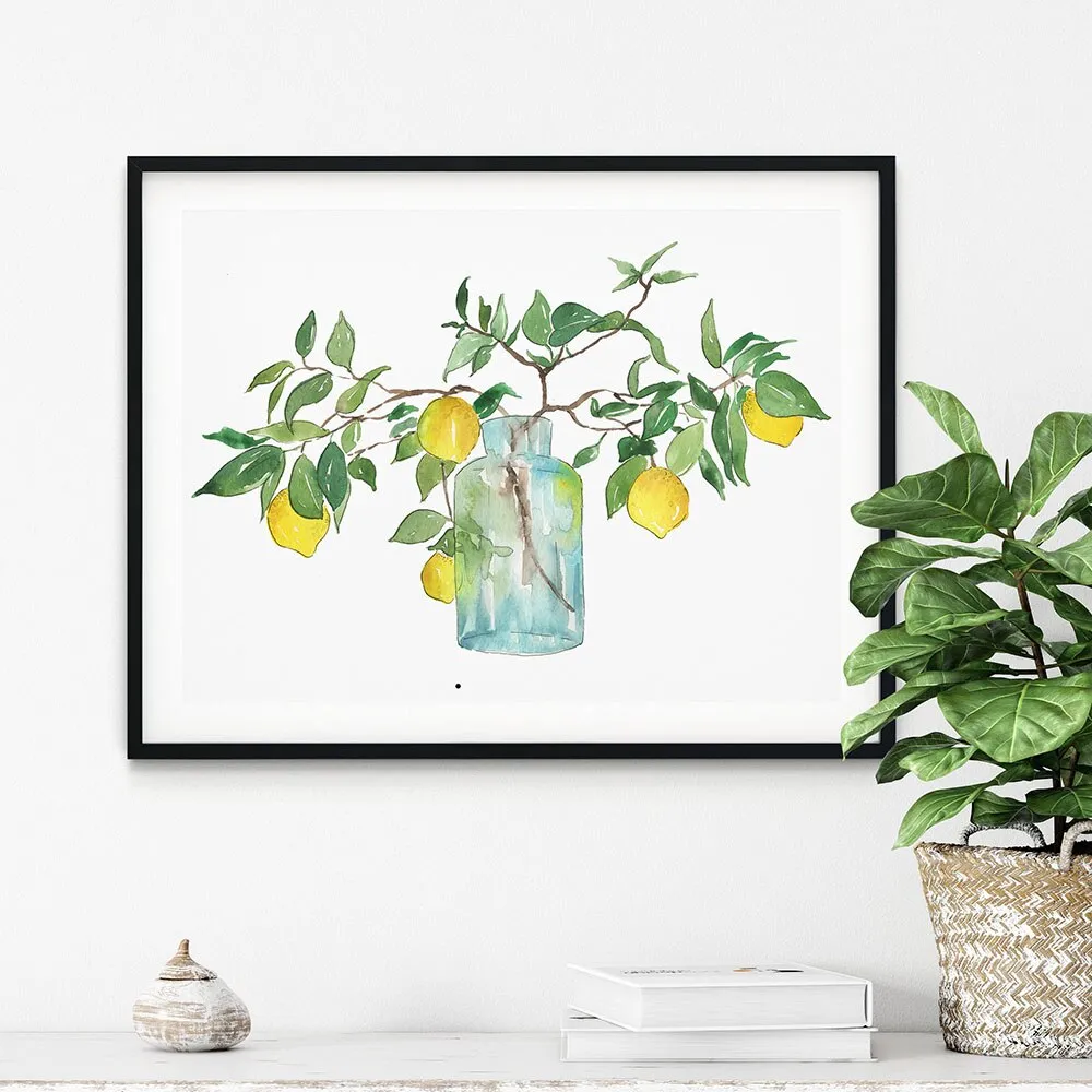 Astratta Frutta Da Giardino Arancio Albero di Limone Poster e Stampa Su Tela Pittura Immagine Della Parete Cucina Decorazione Della Casa