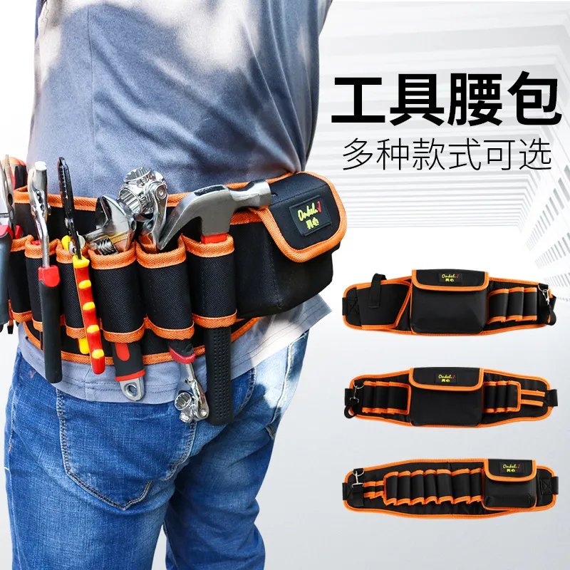 Tasca per attrezzi elettricista per la lavorazione del legno borsa per unghie in tela borsa per attrezzi per ispessimento borsa per attrezzi da uomo