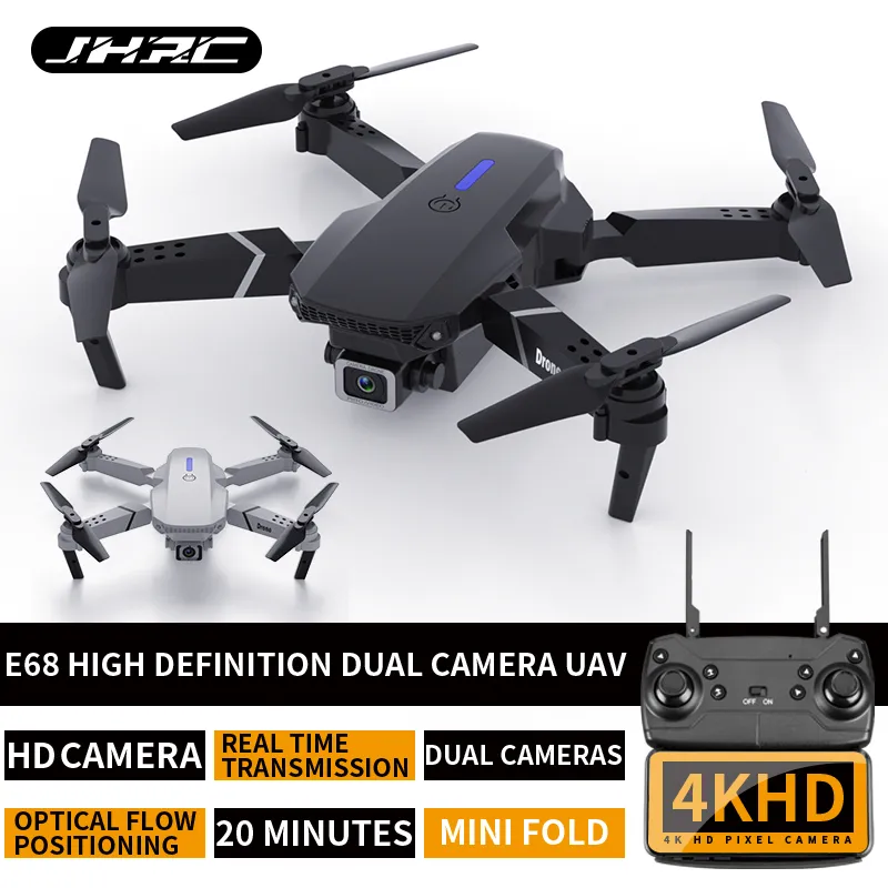 E88 UAV aeromodello HD 4k doppia fotocamera aerea telecamera pieghevole a quattro assi aereo telecomandato