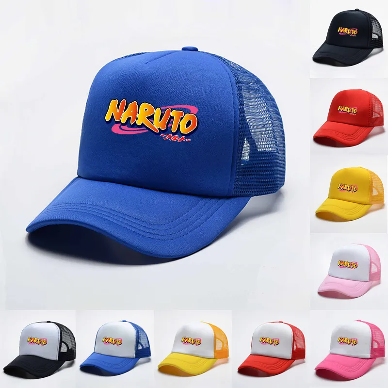 Berretti per cappelli per bambini Naruto Cartoon Four Seasons Cappello per il sole Mesh Parasole traspirante Taglia più grande per bambini 5396