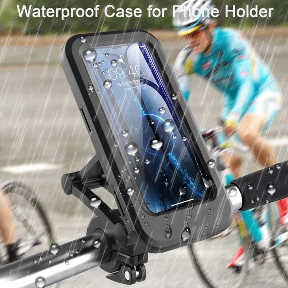 360 Girevole Impermeabile Bicicletta Moto Portacellulare Manubrio per bici Supporto per clip antiscivolo Staffa di montaggio GPS