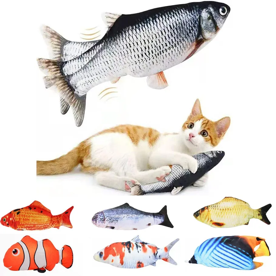 Caricabatterie USB per gatti Giotolo Pesce interattivo Pesce floscio elettrico Giotolo per gatti Animali domestici rlistici Gatti Giotoli per moi da