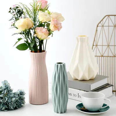 Simulazione artistica vaso di plastica creativo stile nordico Morandi decorazione soggiorno composizione floreale vaso semplice idroponico