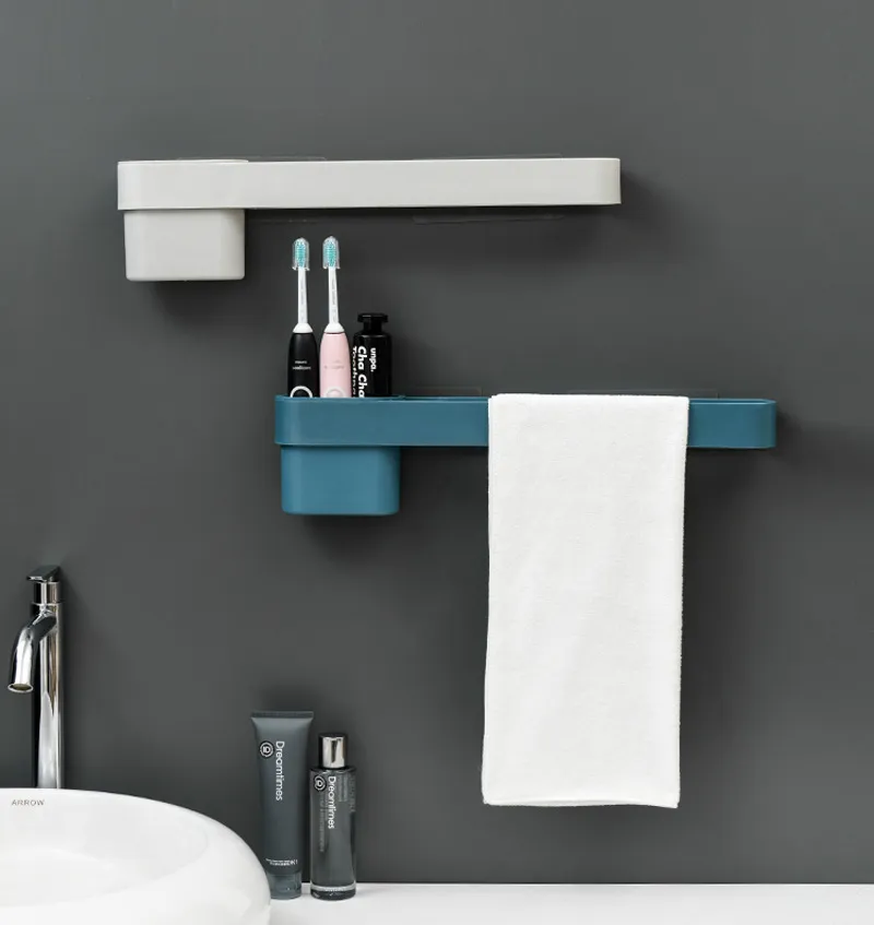 Promozione di vendita calda transfrontaliera WC di colore nordico non perforato asciugamano appeso mensola del bagno creativo gancio a parete mensola