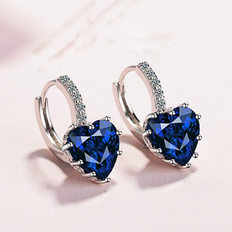 Simpatici orecchini a forma di cuore di cristallo romantico amore per orecchini da sposa da donna una coppia One