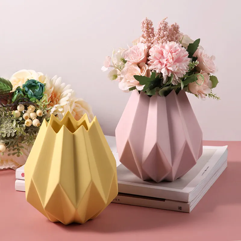 Promozione Moda Nordic decorazione vaso tavolino composizione floreale colore secco origami vaso creativo decorazione della casa