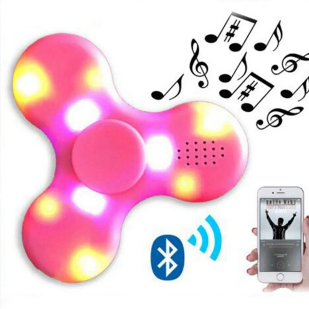 Altoparlante Bluetooth senza fili Triangolo Giroscopio LED Luce Altoparlante bluetooth lampeggiante Altoparlante spinner Fidget Spinning gadget audio