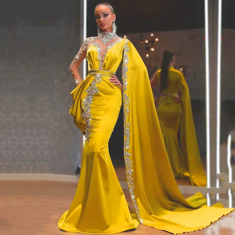 2021 commercio estero europeo e americano nuove donne di abbigliamento ebay Amazon abito da sera giallo oro spruzzato paillettes vestito lungo donne