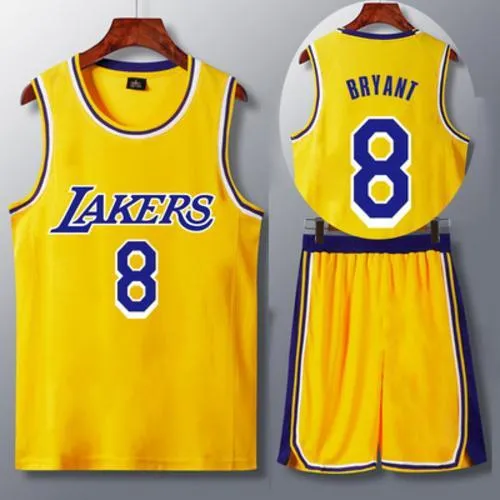 NBA Lakers Viola No. 8 Kobe Girocollo Maglia Sportswear Basket Completo Set