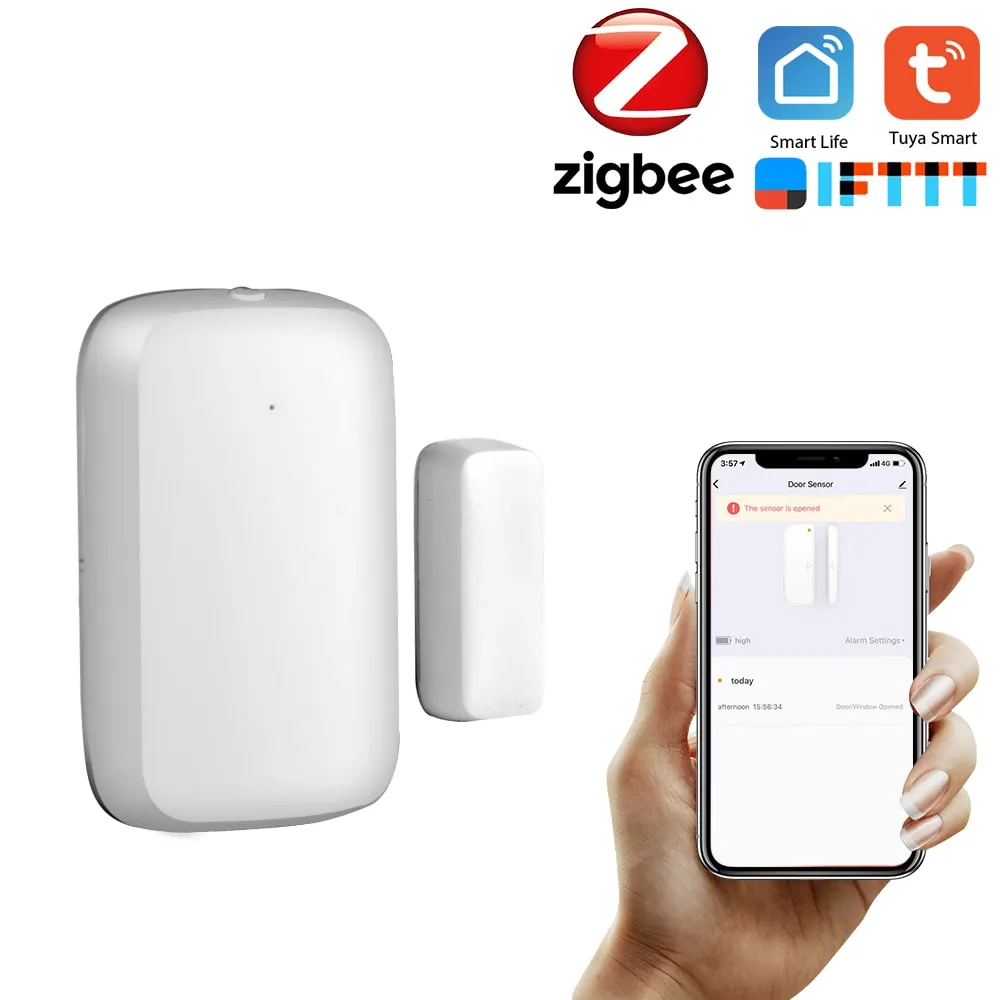 ZigBee Sensore Porta Tuya APP Controllo Porta Finestra Apertura Sensore Allarme di Sicurezza Interruttore Magnetico Rilevatore Wireless Casa Intellig