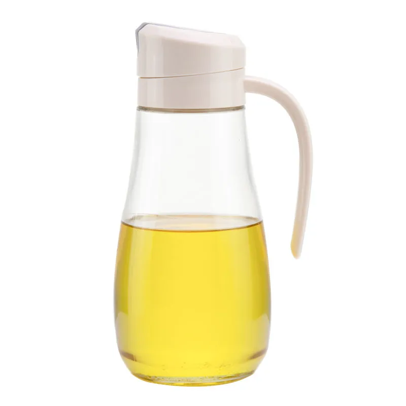 Apertura automatica della pentola dell'olio in vetro per la cucina della casa forniture bottiglia di olio a prova di perdite grande aceto bottiglia d
