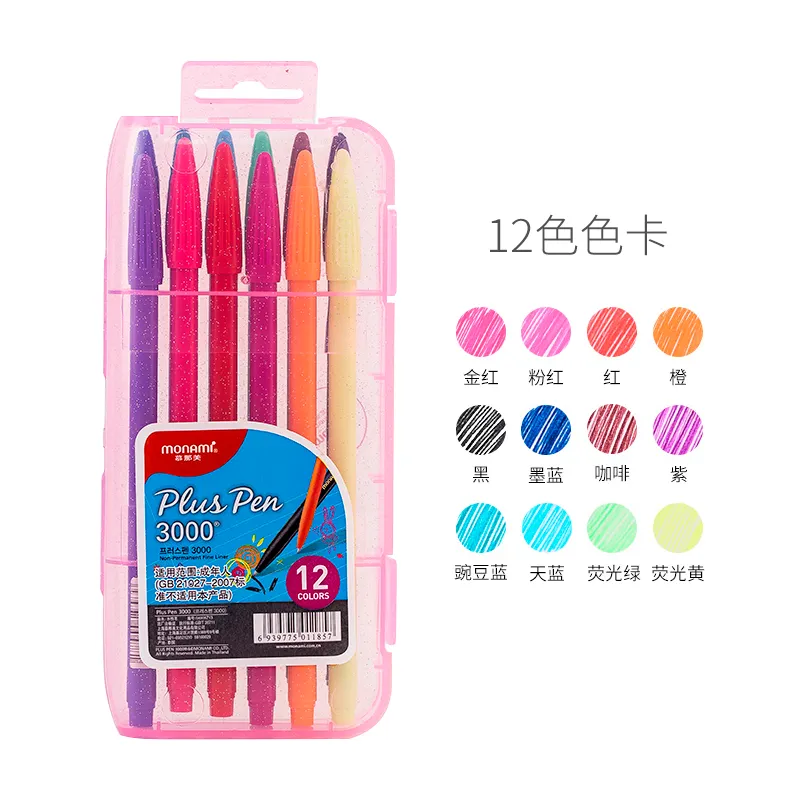 Corea Munami 36 colori fibra di colore penna gel 0,38 ultra-fine a base d'acqua conto a mano linea gancio gancio lato vernice penna a colori