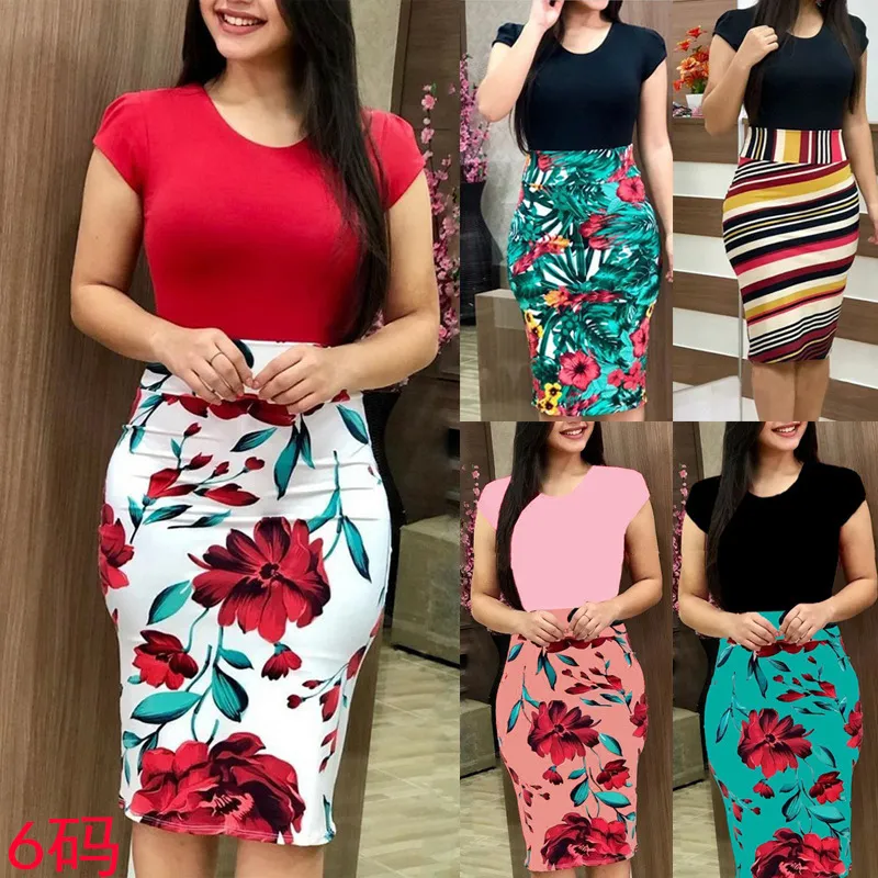 Nuovo autunno europeo e americano di corrispondenza dei colori borsa hip dress plus size abbigliamento donna