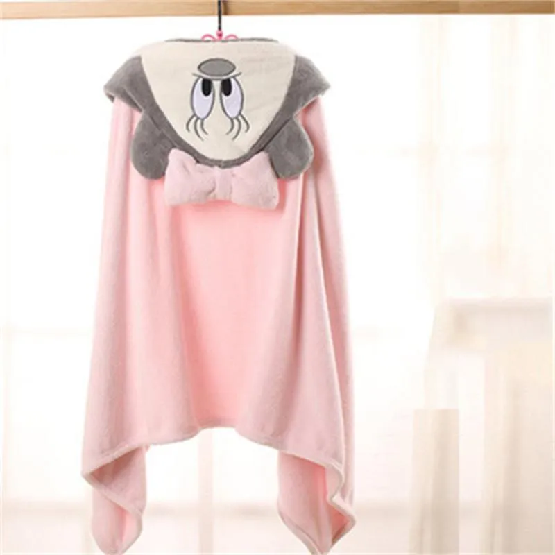 Bambini Baby Cartoon Asciugamano da bagno ricamato con cappuccio Neonato in pile di corallo Asciugamani per bambini Coperta Accappatoio Infantile