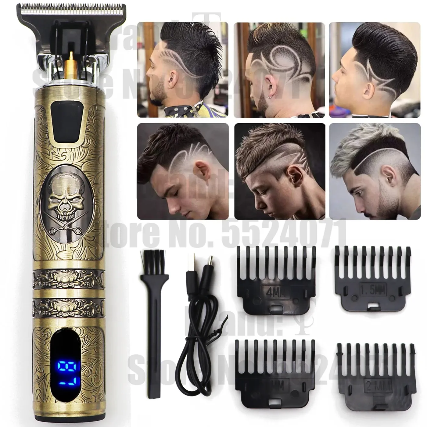 2021 professionale macchina per il taglio di capelli da uomo barba barbiere taglio di capelli USB tagliacapelli elettrico rasoio barba trimmer