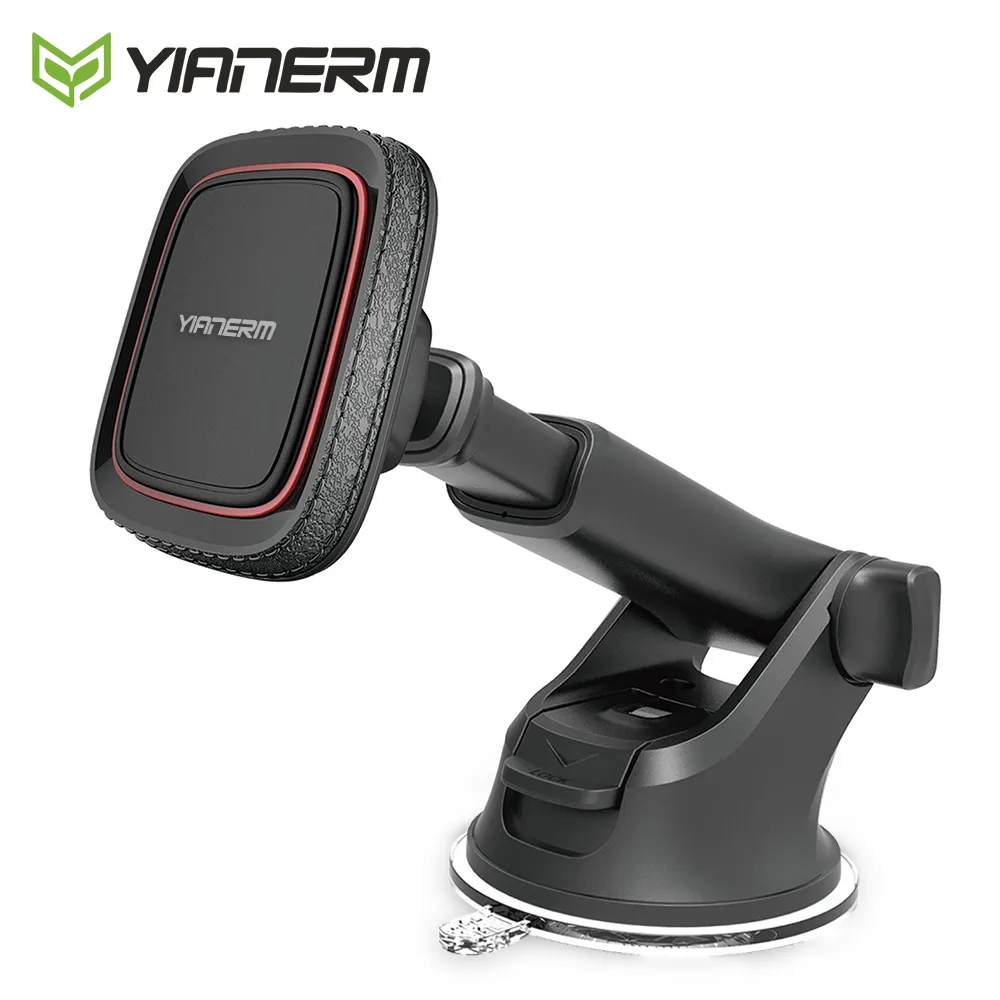 Yianerm Supporto magnetico per telefono per auto per iPhone Xs Max Supporto per ventosa per cruscotto con braccio telescopico in auto per Samsung S9