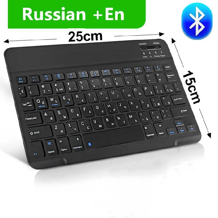 Mini tastiera Bluetooth Tastiera wireless ricaricabile per tablet telefono iPad Tastiera spagnola russa per Android ios Windows