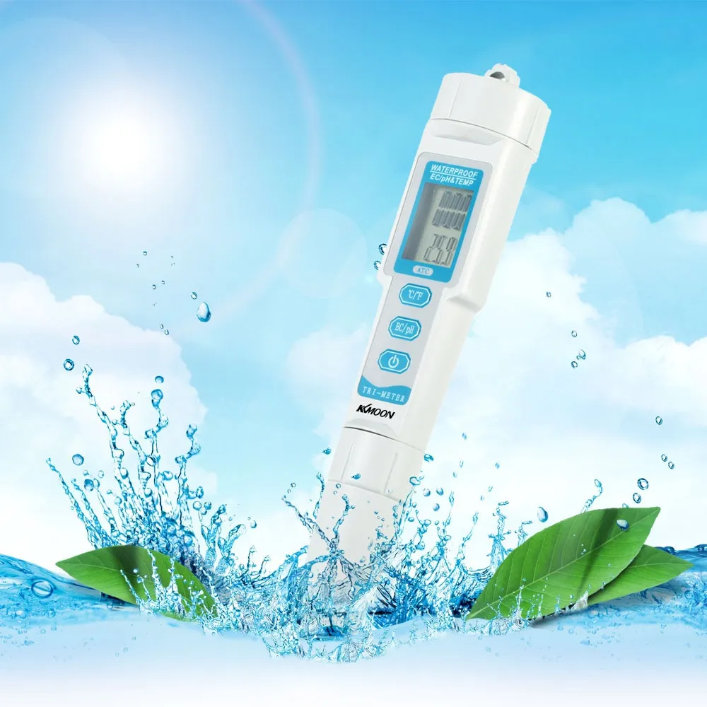 Tester di qualità dell'acqua 3 in 1 pHmetro per acquario Monitor dell'acqua Tipo di penna Misuratore di temperatura dell'acqua Misuratore di acidomet