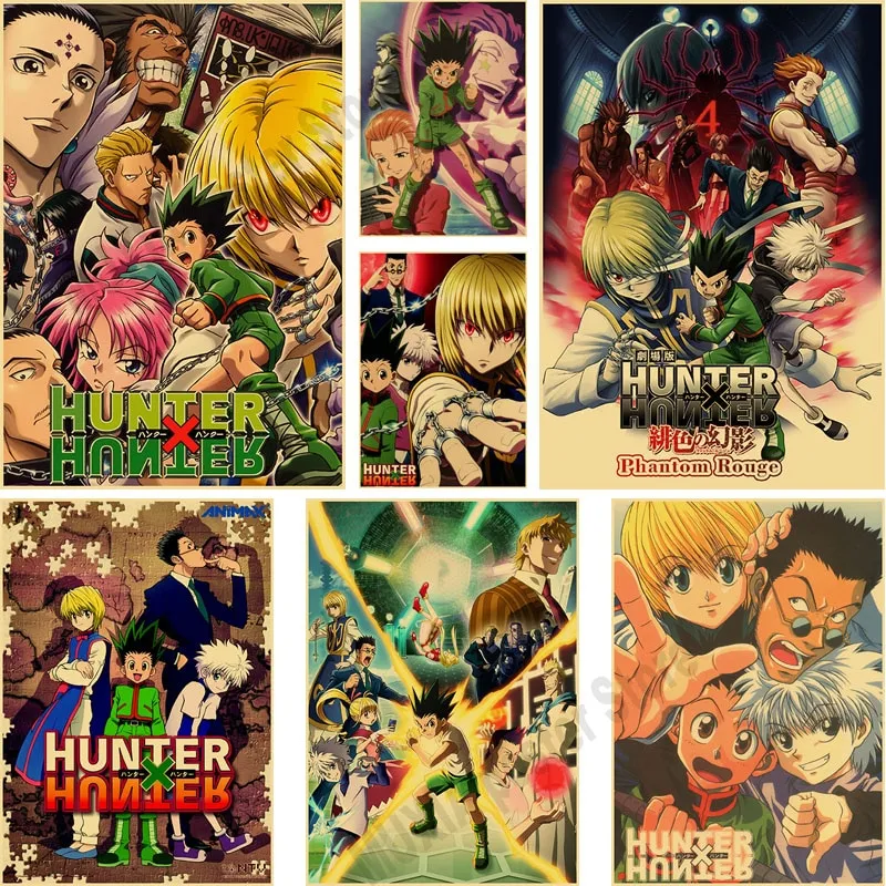 Hunter X Hunter Canvas Poster Retro Japanese Anime Poster Stampe Wall Sticker Soggiorno Bar Cafe Pittura Decractive