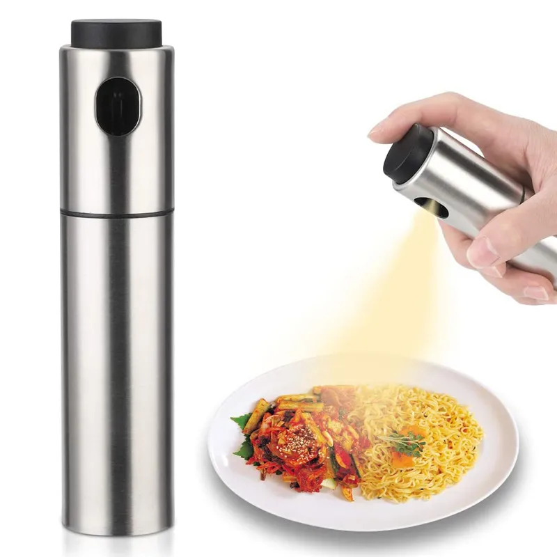 Bottiglia spray per olio in acciaio inox Cucina Cooking Pasta Insalate BBQ Grill Oil Spruzzatore di aceto Dispenser Bottiglie di spruzzatura Strument