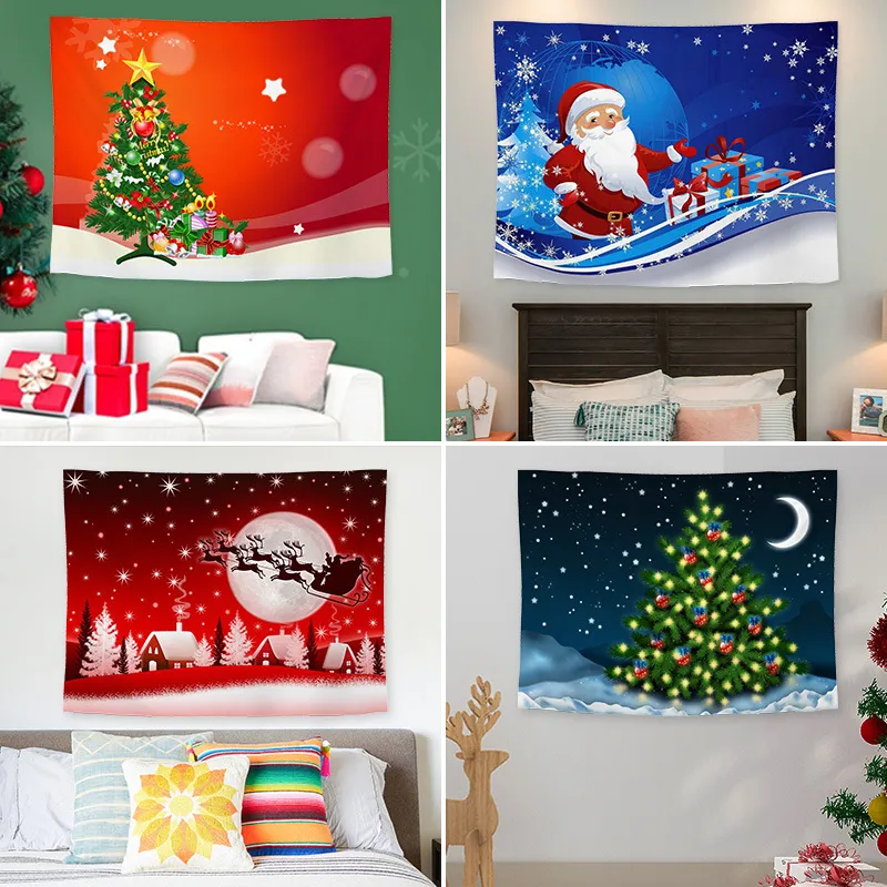 Natale stampato arazzo foto Albero di Natale sfondo panno ins vento panno appeso Capodanno camera dormitorio decorazione panno
