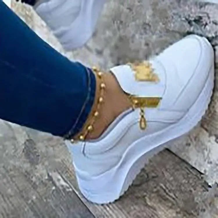 Donne Scarpe sportive Scarpe casual Ballerine L'aumento di Top basso Bocca poco profonda scarpe bianche Instagram PU gomma da cancellare pelle sintet