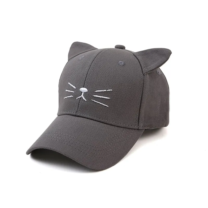 Nuovo berretto da baseball carino gatto transfrontaliero uomini e donne semplice moda tutto-fiammifero berretto con visiera cappello da sole per la p