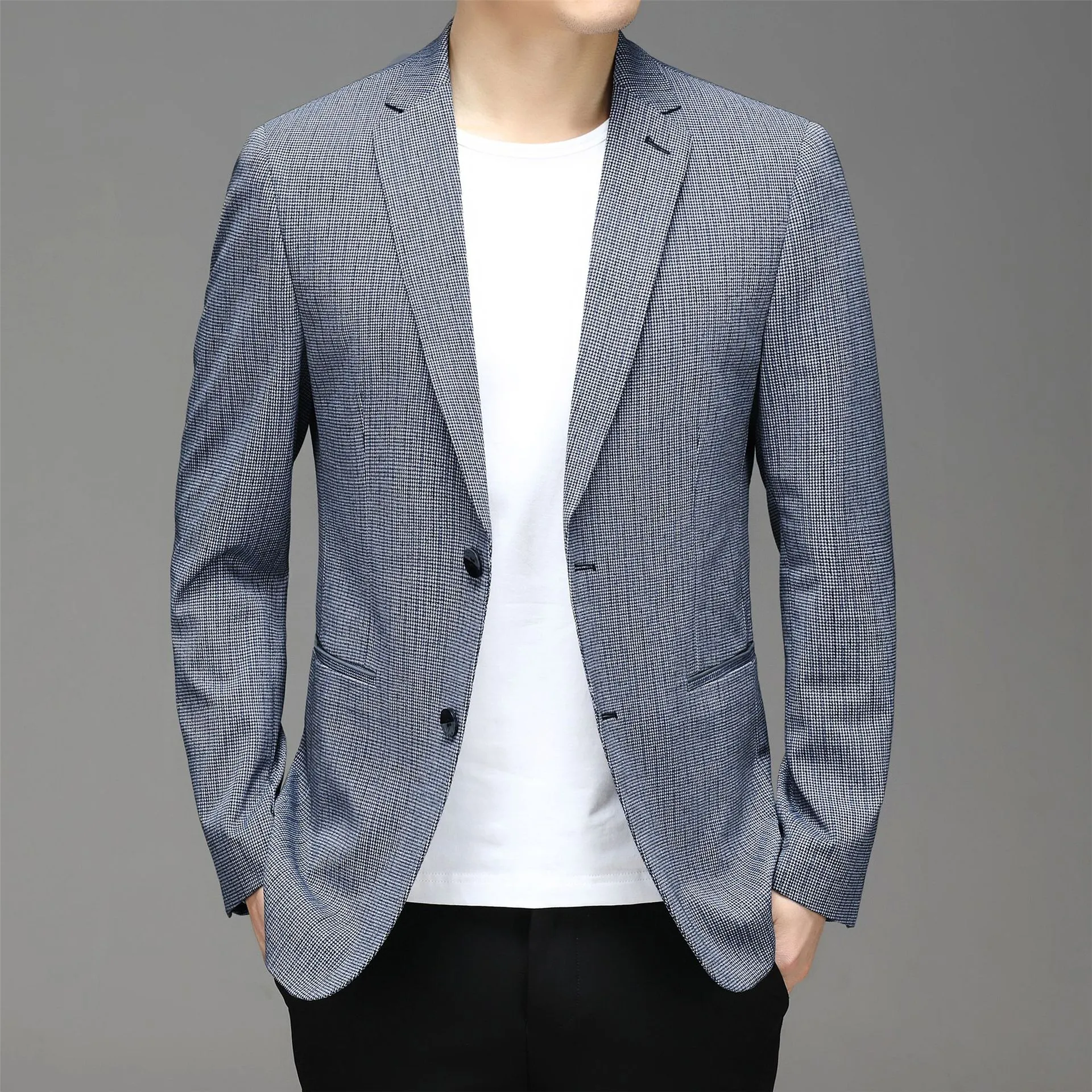 Primavera nuovo vestito da uomo stile coreano plaid non ferro casual piccolo vestito giacca marea commercio estero abbigliamento maschile