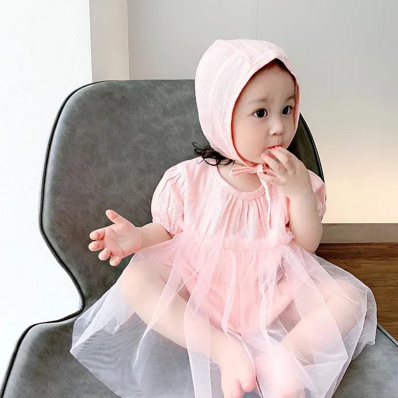 Abbigliamento per bambini coreani ins2021 estate della maglia del bambino ha gonna di cotone pagliaccetto pagliaccetto consegna cap bambino borsa a m