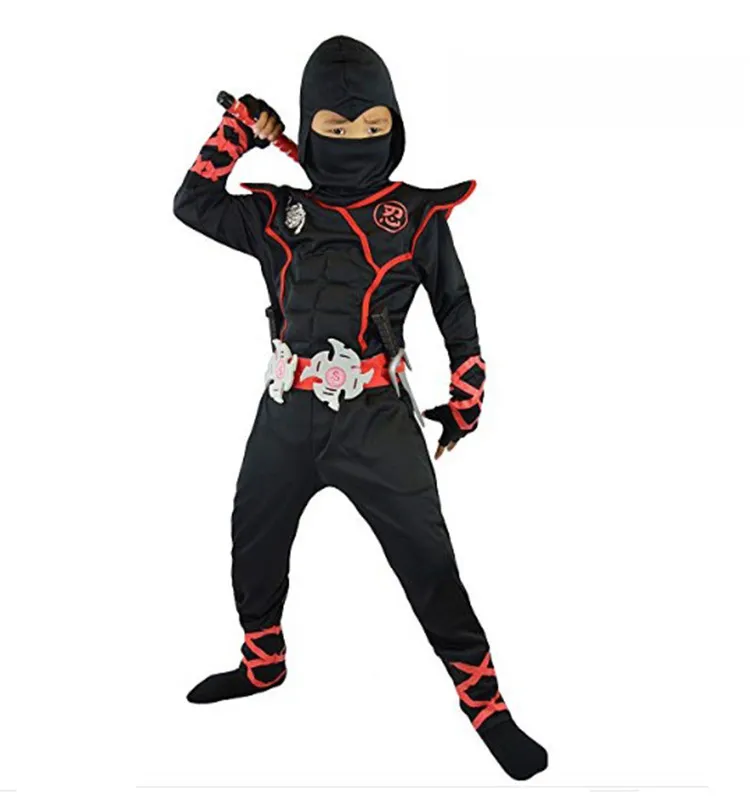 New Cosplay Halloween Ninja Costume vestito muscolare Samurai Ninja per bambini Ninja performance Suit Black Knight